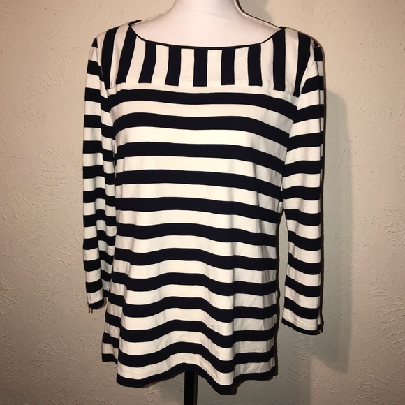 Talbots Tops - Talbots Striped Navy Blue XL top
